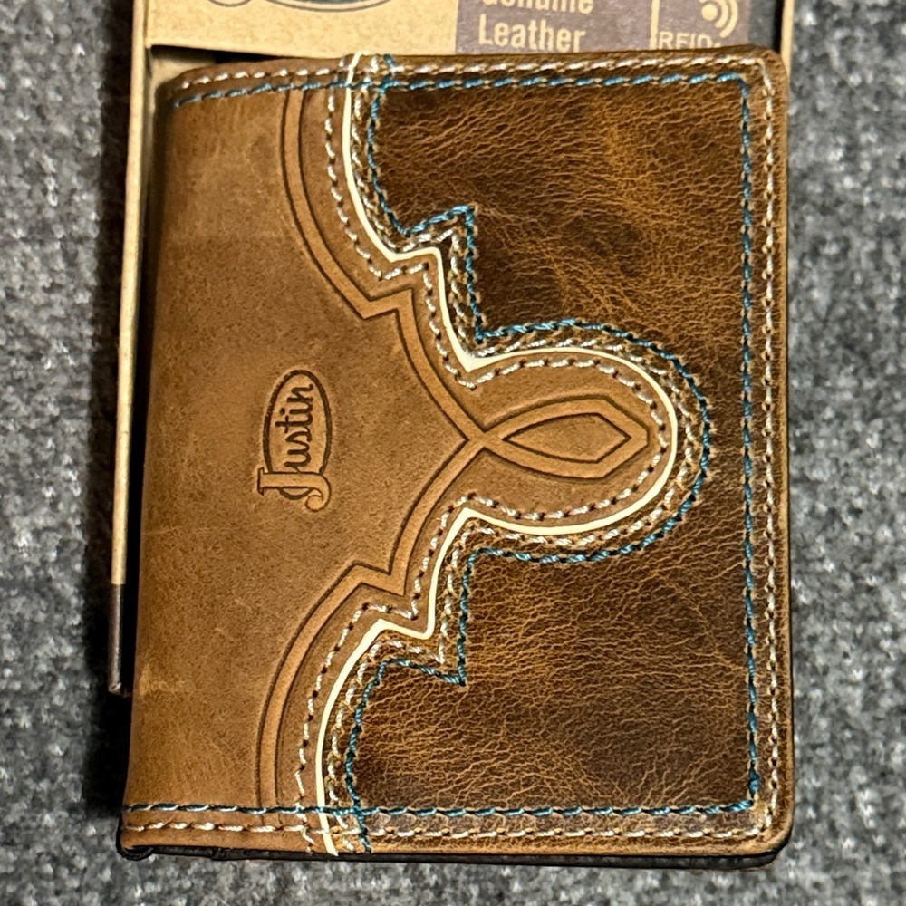Justin Boots Tan Leather Card Holder - Picture 5 of 5